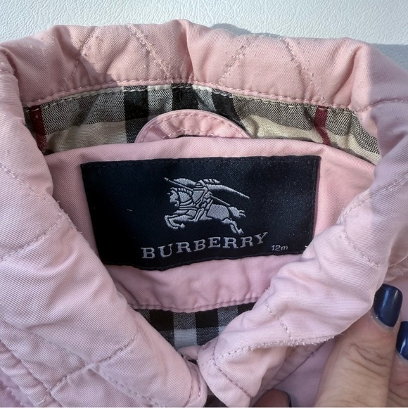 Vest jacket 9/12 months pink lightly fleeced Burberry - Picture 2 of 3